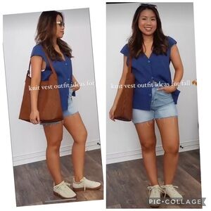 NEW HIXIAOHE FINE KNIT COTTON BLEND VEST CARDIGAN V-NECK BUTTON DOWN